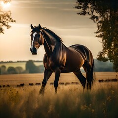 In the rolling fields of a picturesque countryside, a magnificent creature roams a couple of horses horse, a symbol of grace, strength, and companionship. Let us imagine a horse, a true embodiment of 