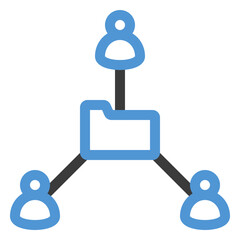 data sharing icon in color line style