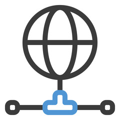 local area network icon in color line style