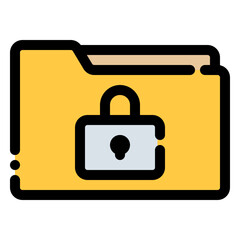 data protection icon in flat line style