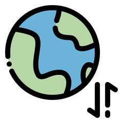 global network icon in flat line style
