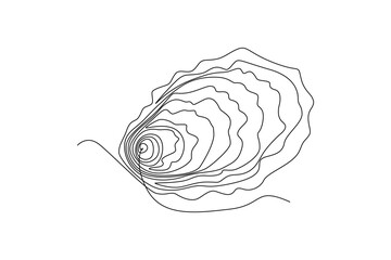 Single one line drawing Fish and wild marine animals concept. Continuous line draw design graphic vector illustration.