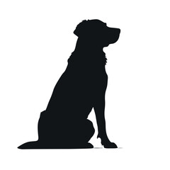 Dog Silhouette isolated graphic, wolf, puppy, breed, black and white