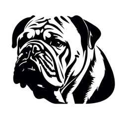 Dog Silhouette isolated graphic, wolf, puppy, breed, black and white