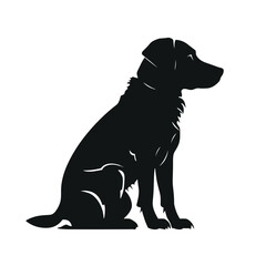 Dog Silhouette isolated graphic, wolf, puppy, breed, black and white