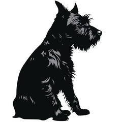 Dog Silhouette isolated graphic, wolf, puppy, breed, black and white