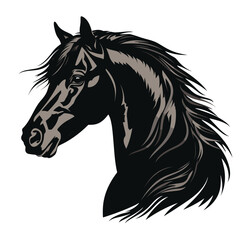 Horse silhouette, SVG isolated graphic, horses, beautiful animal