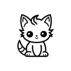 Cute looking cat, adorable kiity, kitten, graphic svg vector illustration of a little cat, young, head, big eyes