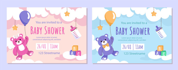 Baby shower invitations set