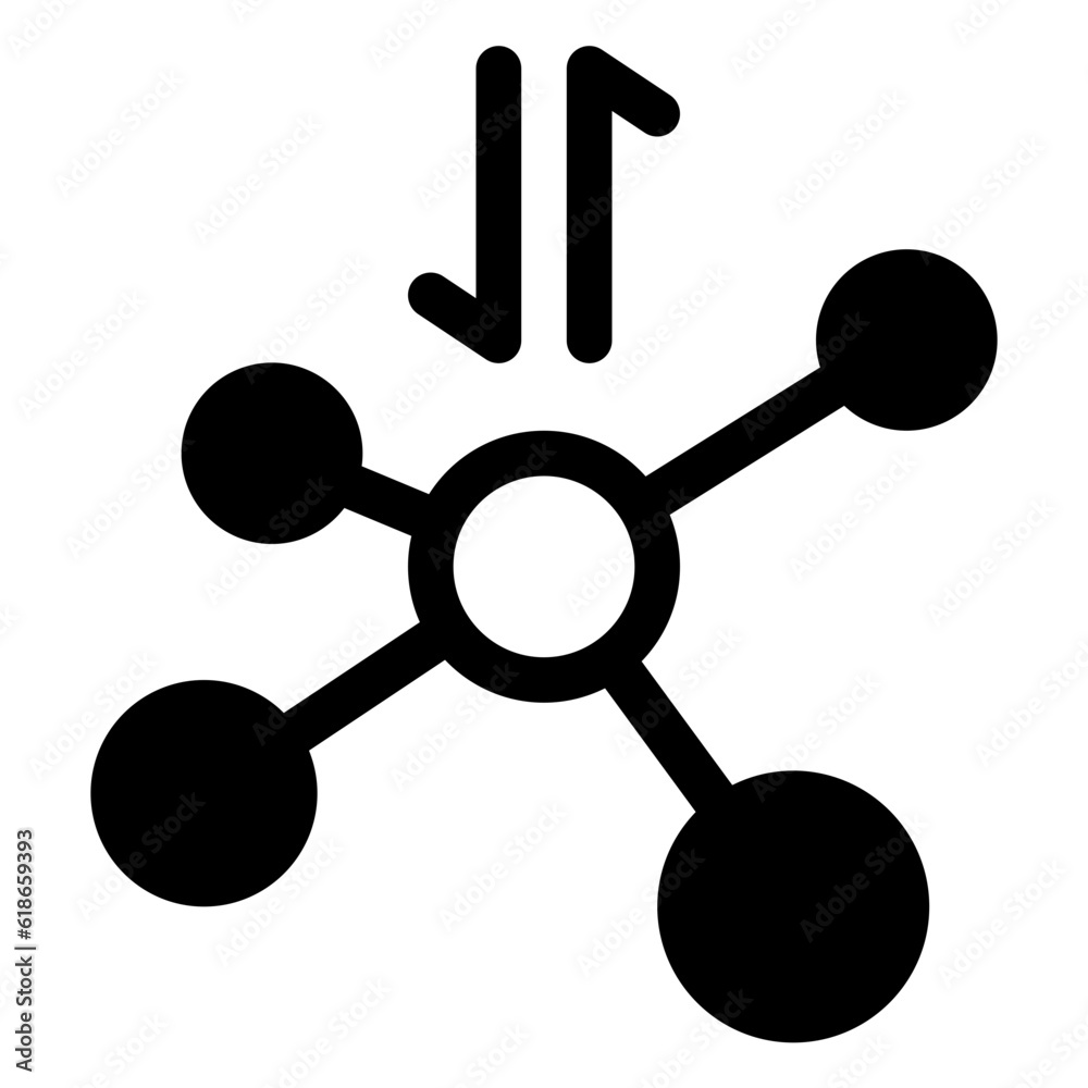 Wall mural network icon in solid style