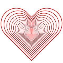 setriped heart icon isolsted on white background