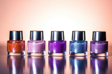 Nail Polish assorted colors shapes Profesional Photography AI Generated