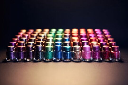 Nail Polish assorted colors shapes Profesional Photography AI Generated