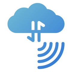 cloud data icon in gradient style