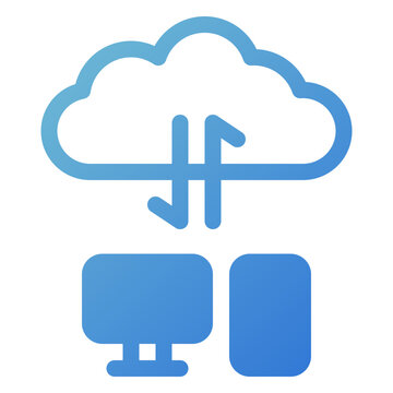 cloud computing icon in gradient style