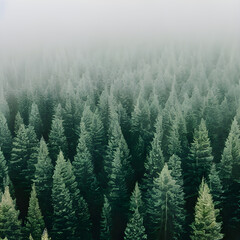 Fototapeta premium Misty Alaskan Forest