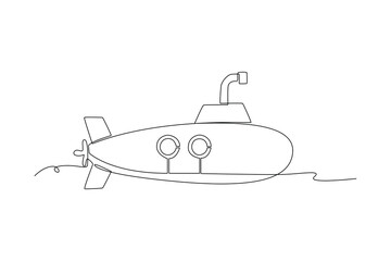 Continuous one line drawing Ocean travel transportation concept. Single line draw design vector graphic illustration.
