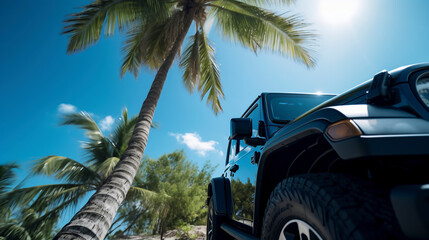 自動車,美しいビーチ,イラスト,ジェネレーティブ AI | car, beach, sky, Generative AI
