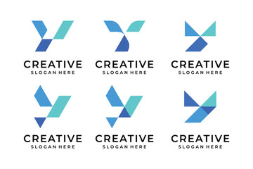 Letter Y Icon Logo Design Element Colorful