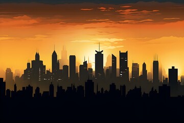 Fototapeta na wymiar silhouette skyline cartoon illustration