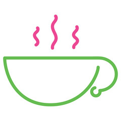 Isolated colored coffee cup icon Neon style Vector