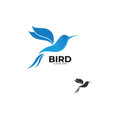 Flying Bird vector illustration logo. Colorful and minimalistic.