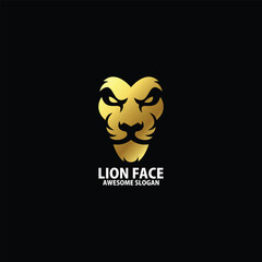 lion face with luxury logo design gradient color