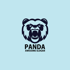 face panda logo design line color