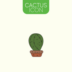 Isolated colored cactus indoor plant icon Vector