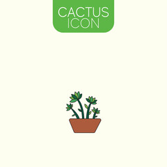 Isolated colored cactus indoor plant icon Vector