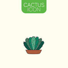 Isolated colored cactus indoor plant icon Vector