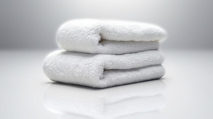 Fototapeta na wymiar stack of white towels HD 8K wallpaper Stock Photographic Image