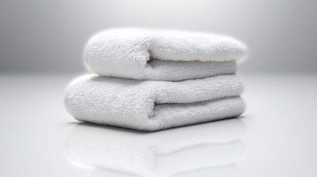 stack of white towels HD 8K wallpaper Stock Photographic Image