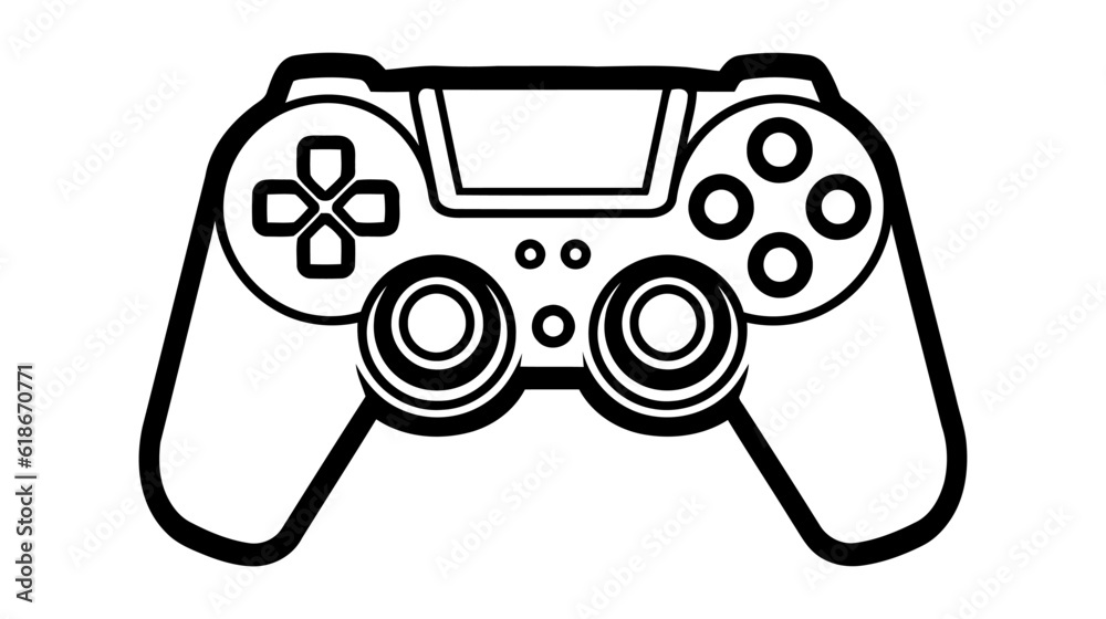 Wall mural Minimal Gaming Symbol - Stream modern Games - Wireless Controller Icon - Vector illustration