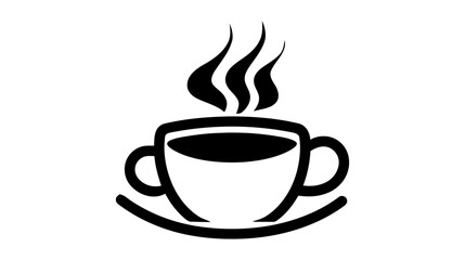 Coffee cup icon on white background. Vector illustration