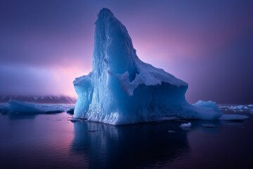 Fototapeta na wymiar Iceberg in the water. Climate change concept. AI generated, human enhanced.