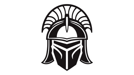 Knight warrior helmet, heraldry armor of medieval soldier, ancient roman gladiator or spartan fighter. Vector logo, icon