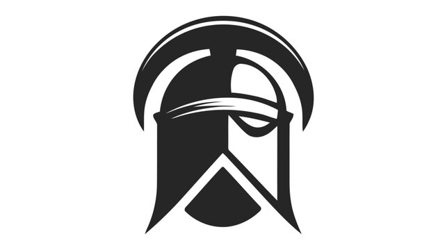 Knight warrior helmet, heraldry armor of medieval soldier, ancient roman gladiator or spartan fighter. Vector logo, icon