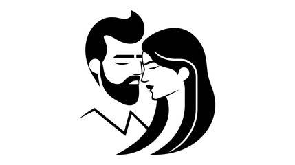 Couple in love, vector logo on white background