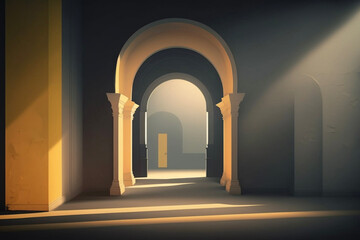 Hallway Archway with Natural Light Empty Room