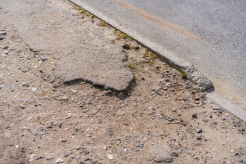 The sidewalk is broken and unsuitable for people with limited mobility. Dangerous urban environment