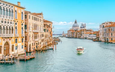 Fototapete Gondeln Grand Canal Panorama Splendor in Venice, Veneto, Italy - Travel Concept.