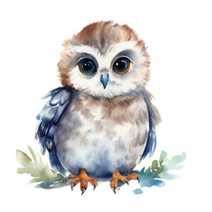 Obraz premium owl on a branch,Generative AI