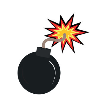 Isolated colored comic bomb icon Vector