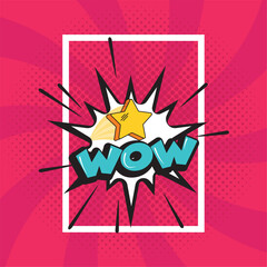 Colored comic page with comic bubble speech Vector