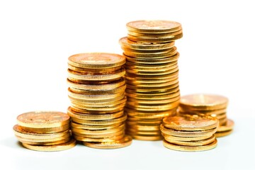 Golden Coin Stacks: Ascending Wealth, Financial Growth Concept