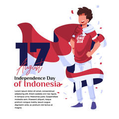 illustration of the celebration of Indonesian independence the proclamation of Indonesian