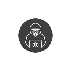 illustration of hacker, hacker icon, vector art.
