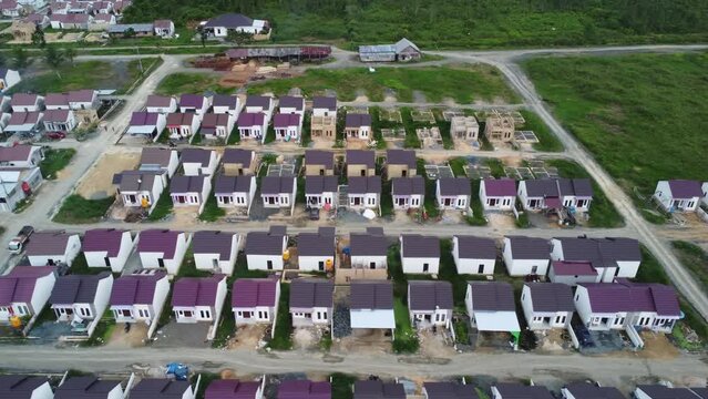An aerial view of a neatly structured subsidized housing loan from the government (KPR)
