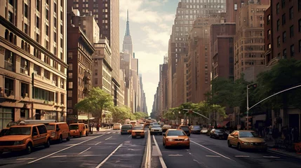 Fotobehang New York taxi city